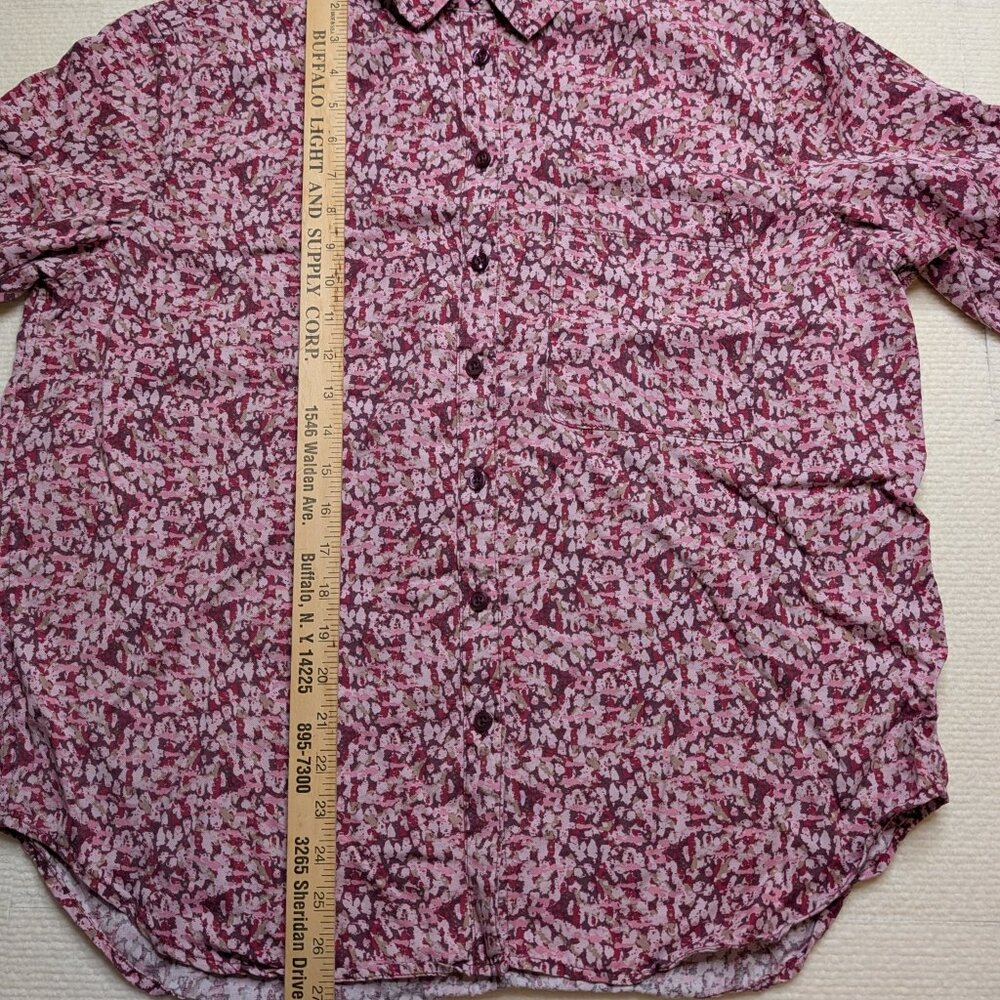 Calvin Klein Jeans long sleeve, pink, white, green button down shirt - size M - Picture 3 of 8